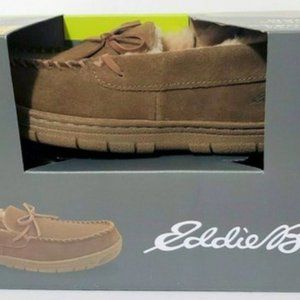 Eddie Bauer Suede Tan Brown Memory Foam Slippers